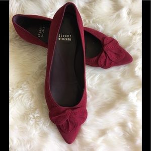 Stuart Weitzman Red Suede Flats